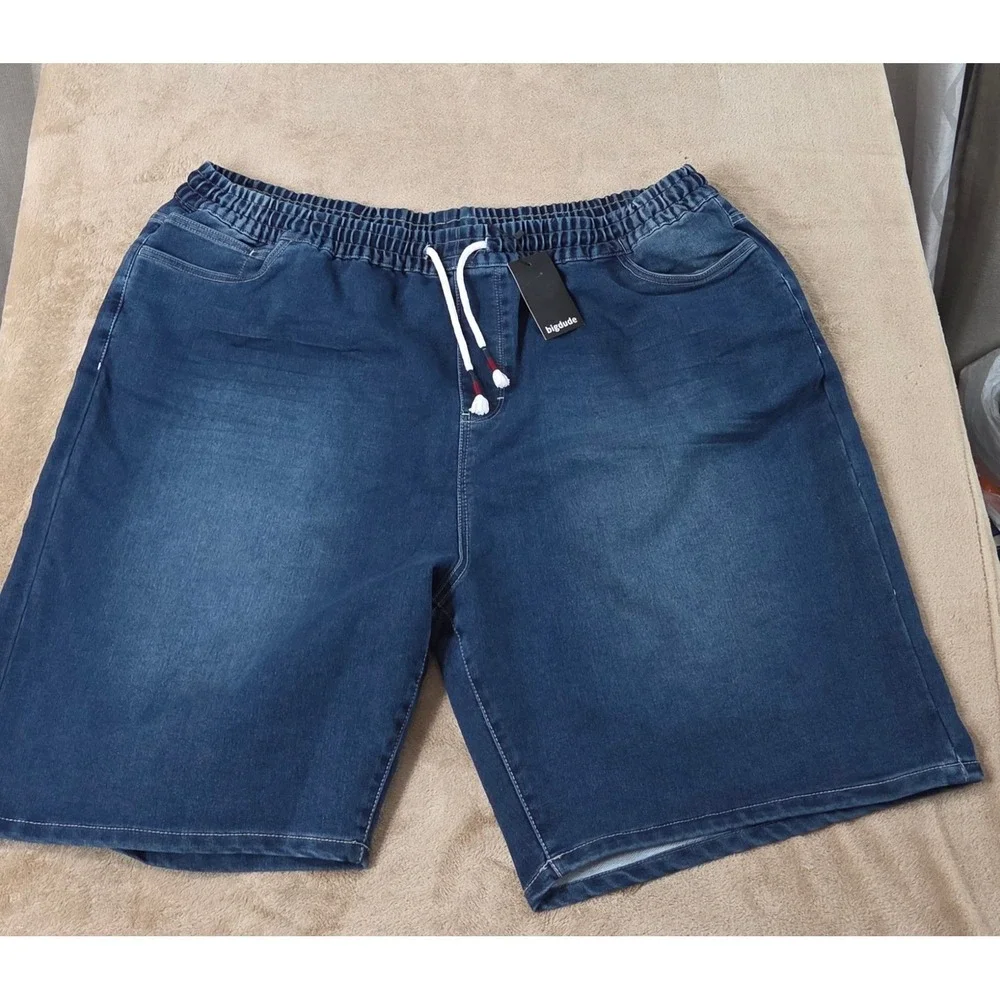 Big Dude Denim Jean Shorts Men's 52 Big And Tall Dark Wash Blue 10
